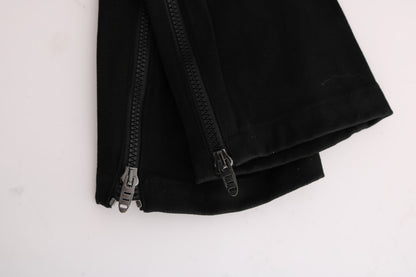 Pantalon décontracté noir en coton à coupe slim d'Ermanno Scervino