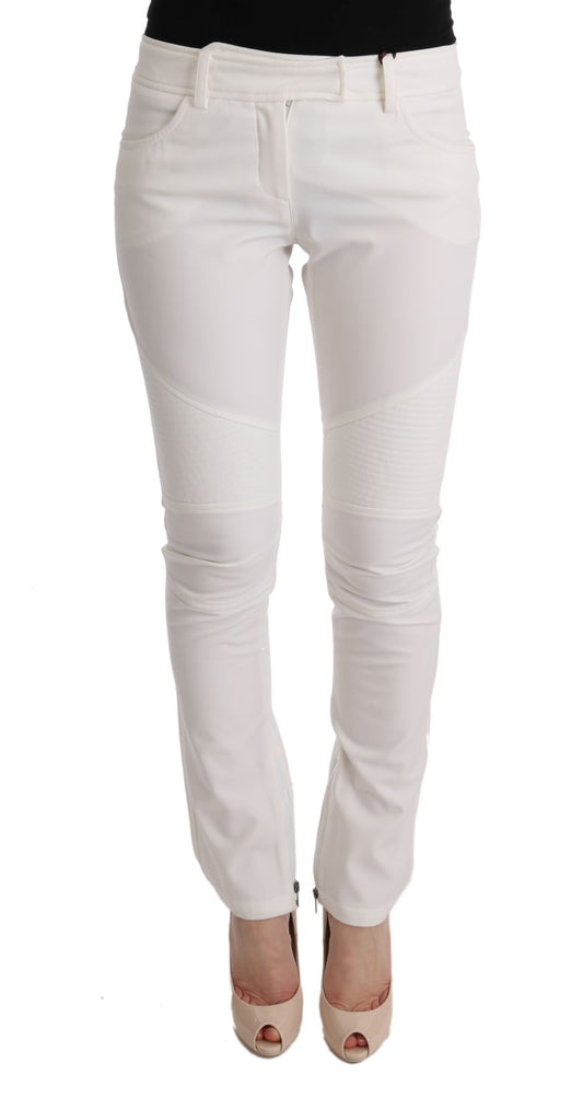 Pantalon décontracté blanc en coton à coupe slim d'Ermanno Scervino