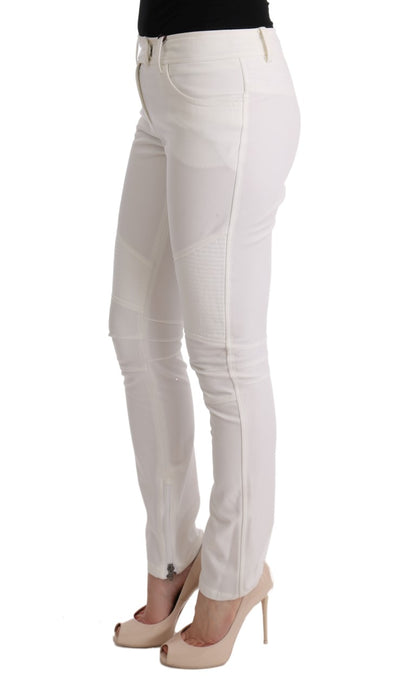 Pantalon décontracté blanc en coton à coupe slim d'Ermanno Scervino