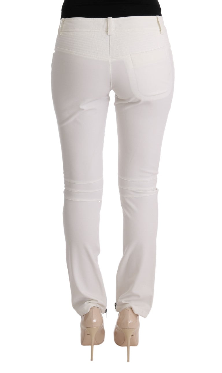 Pantalon décontracté blanc en coton à coupe slim d'Ermanno Scervino