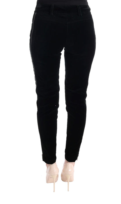Pantalon Cropped en Velours Noir en Mélange de Viscose d'Ermanno Scervino