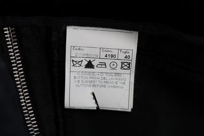 Pantalon Cropped en Velours Noir en Mélange de Viscose d'Ermanno Scervino