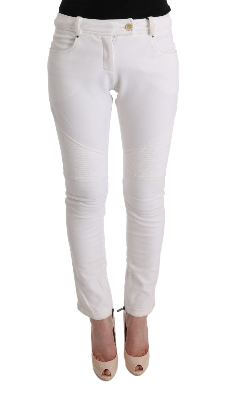 Pantalon décontracté blanc en coton à coupe slim d'Ermanno Scervino