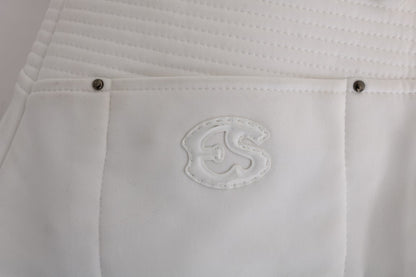 Pantalon décontracté blanc en coton à coupe slim d'Ermanno Scervino