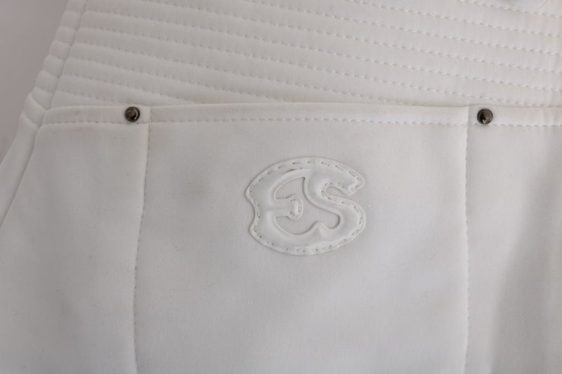 Pantalon décontracté blanc en coton à coupe slim d'Ermanno Scervino