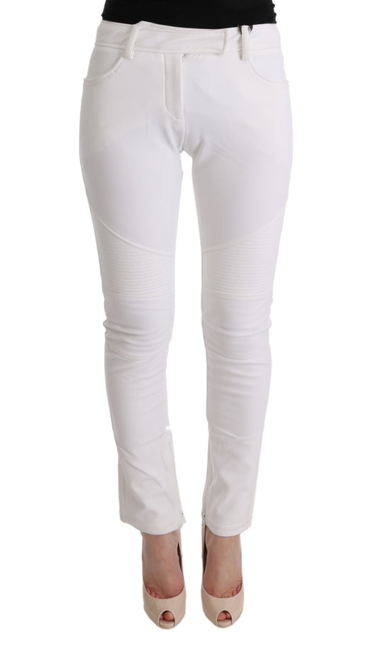 Pantalon décontracté blanc en coton à coupe slim d'Ermanno Scervino