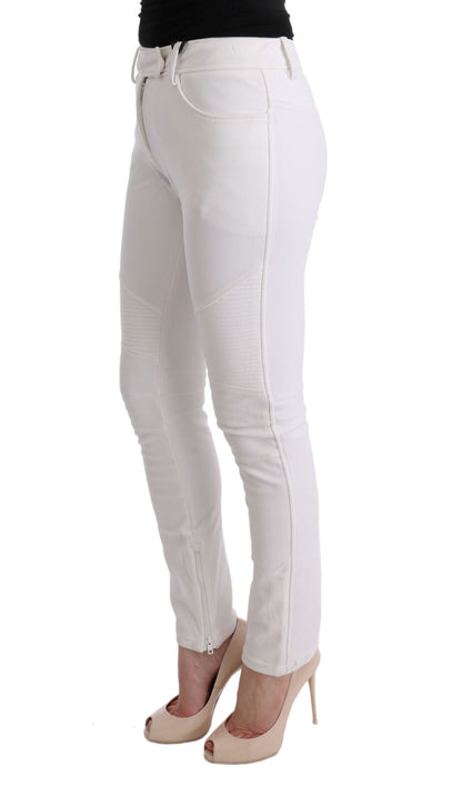 Pantalon décontracté blanc en coton à coupe slim d'Ermanno Scervino