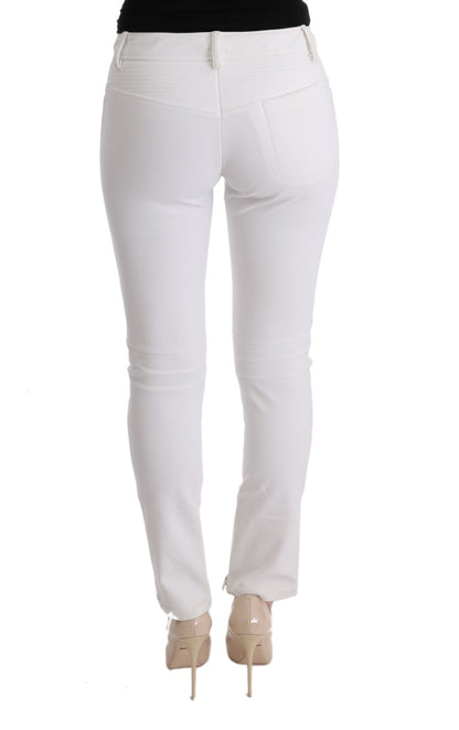 Pantalon décontracté blanc en coton à coupe slim d'Ermanno Scervino