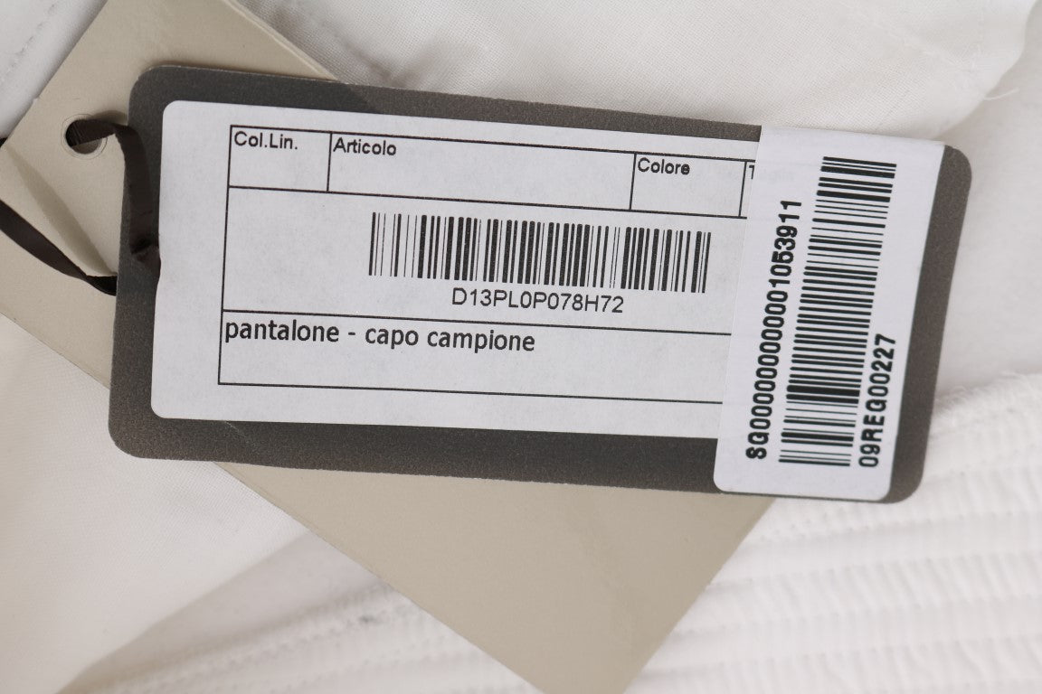 Pantalon décontracté blanc en coton à coupe slim d'Ermanno Scervino