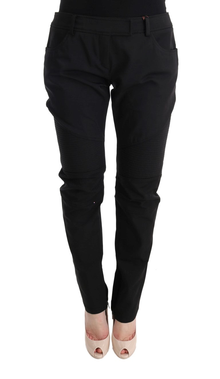 Pantalon décontracté noir en coton à coupe slim d'Ermanno Scervino
