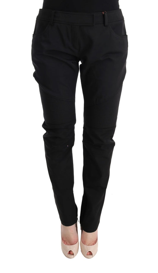 Pantalon décontracté noir en coton à coupe slim d'Ermanno Scervino