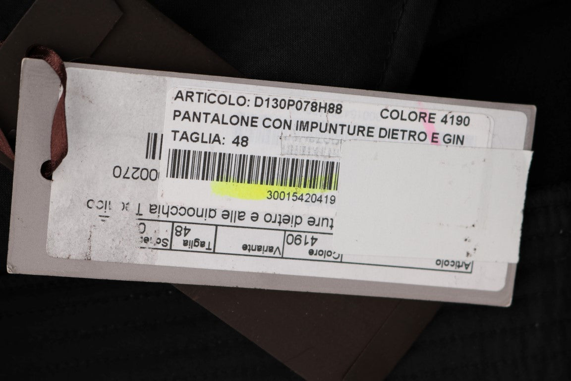 Pantalon décontracté noir en coton à coupe slim d'Ermanno Scervino