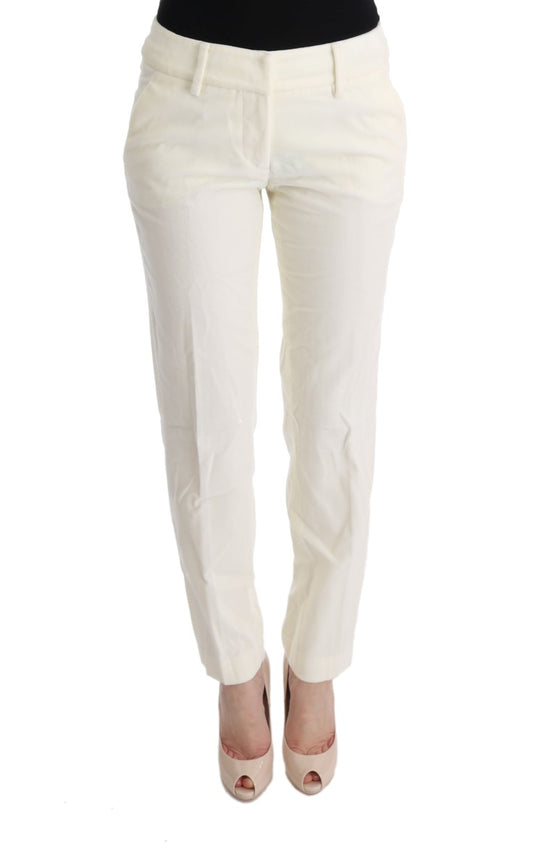 Pantalon décontracté coupe droite en coton blanc d'Ermanno Scervino