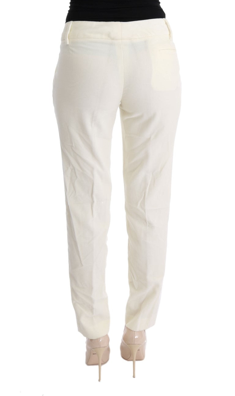Pantalon décontracté coupe droite en coton blanc d'Ermanno Scervino