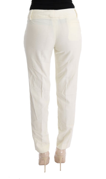 Pantalon décontracté coupe droite en coton blanc d'Ermanno Scervino