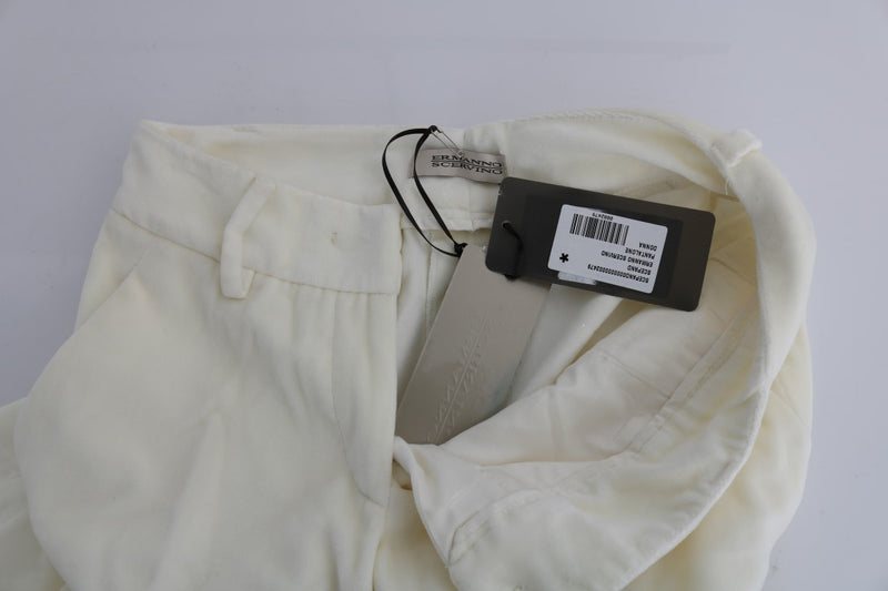 Pantalon décontracté coupe droite en coton blanc d'Ermanno Scervino