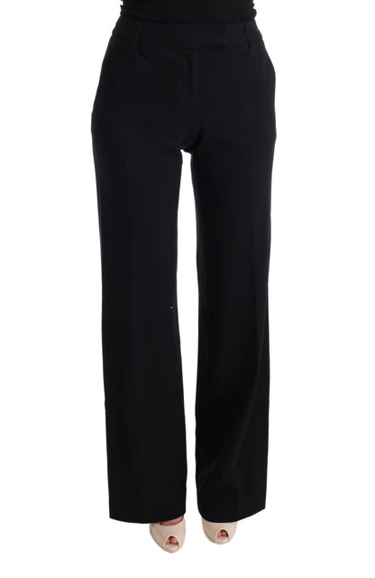 Pantalon flare à coupe bootcut en viscose noire d'Ermanno Scervino