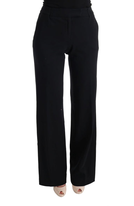 Pantalon flare à coupe bootcut en viscose noire d'Ermanno Scervino