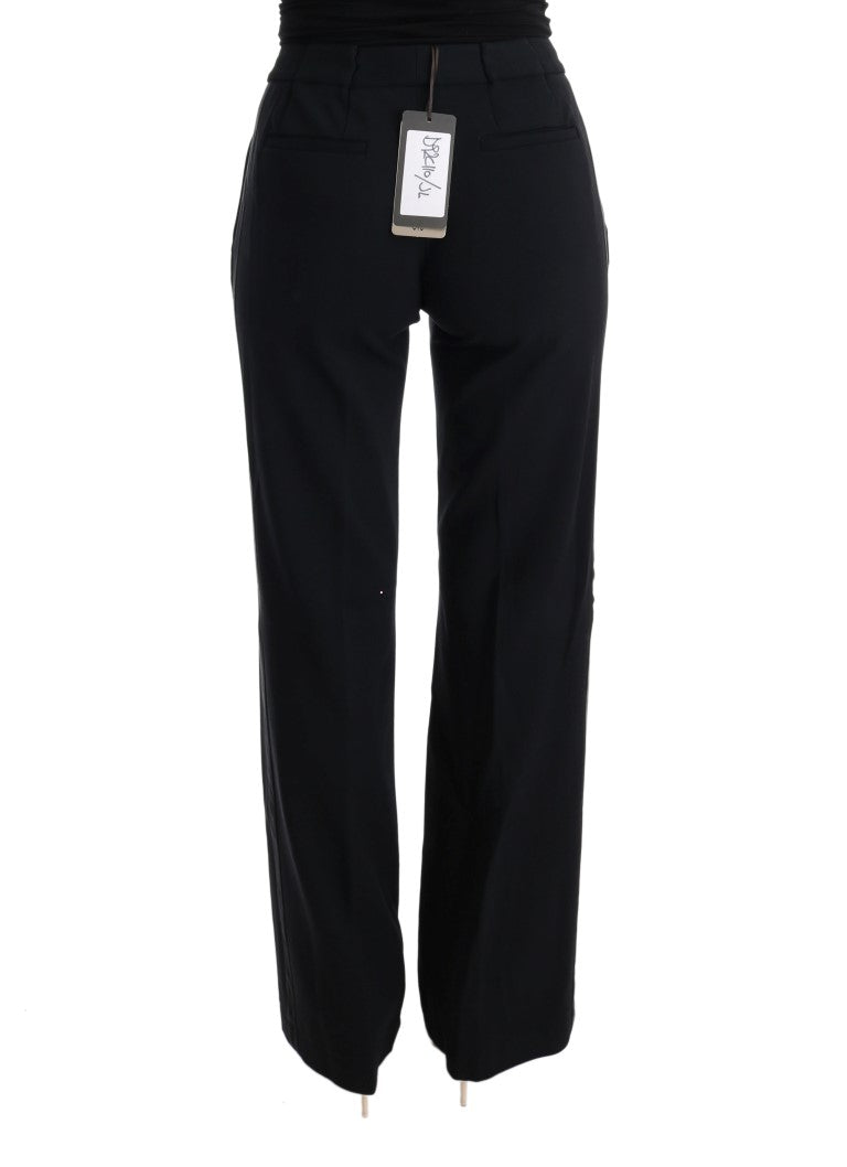 Pantalon flare à coupe bootcut en viscose noire d'Ermanno Scervino