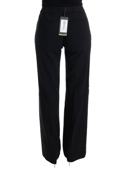 Pantalon flare à coupe bootcut en viscose noire d'Ermanno Scervino