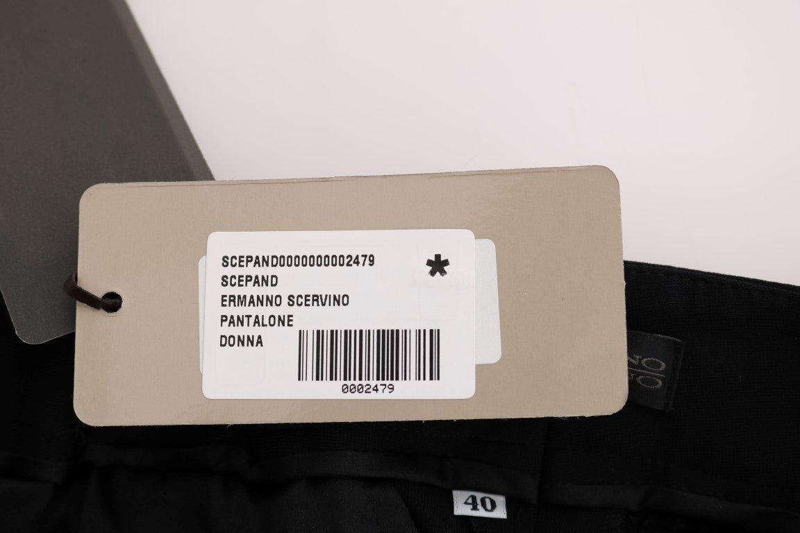 Pantalon flare à coupe bootcut en viscose noire d'Ermanno Scervino