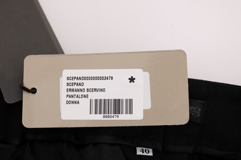 Pantalon flare à coupe bootcut en viscose noire d'Ermanno Scervino