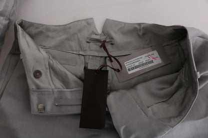 Pantalon décontracté taille courte en soie grise d'Ermanno Scervino