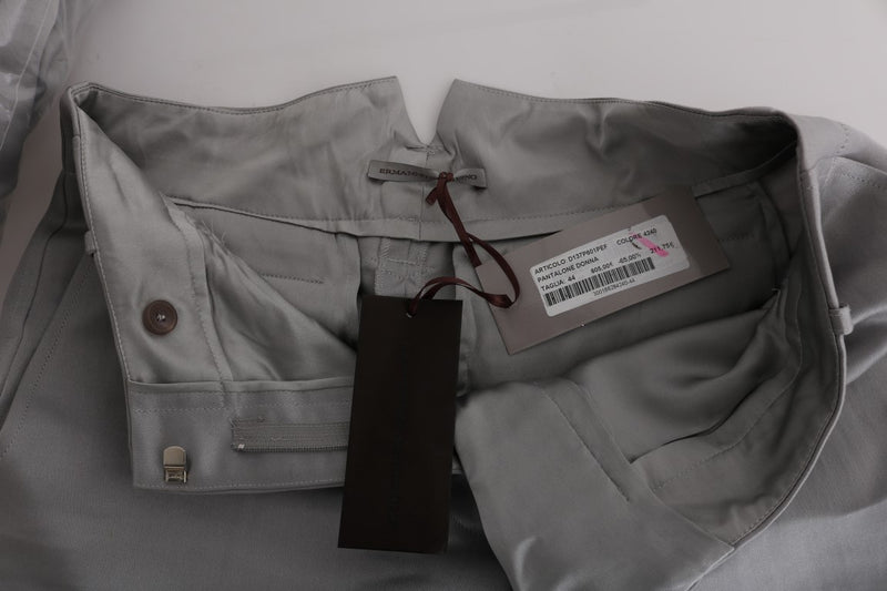 Pantalon décontracté taille courte en soie grise d'Ermanno Scervino