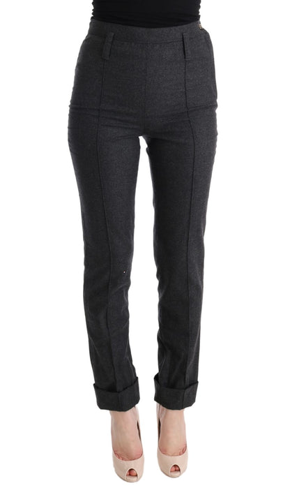 Pantalon décontracté slim en laine vierge grise d'Ermanno Scervino