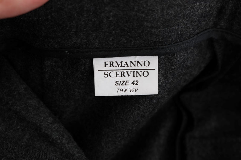 Pantalon décontracté slim en laine vierge grise d'Ermanno Scervino
