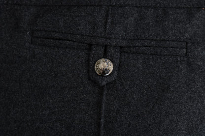 Pantalon décontracté slim en laine vierge grise d'Ermanno Scervino