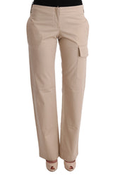 Pantalon droit en coton et laine beige d'Ermanno Scervino
