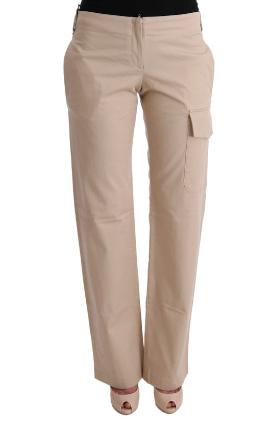 Pantalon droit en coton et laine beige d'Ermanno Scervino