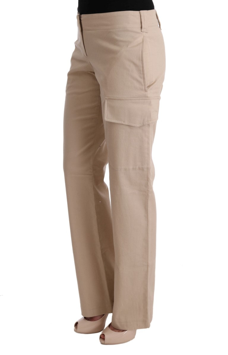 Pantalon droit en coton et laine beige d'Ermanno Scervino