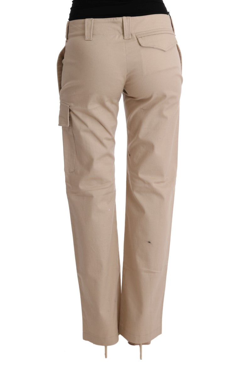 Pantalon droit en coton et laine beige d'Ermanno Scervino