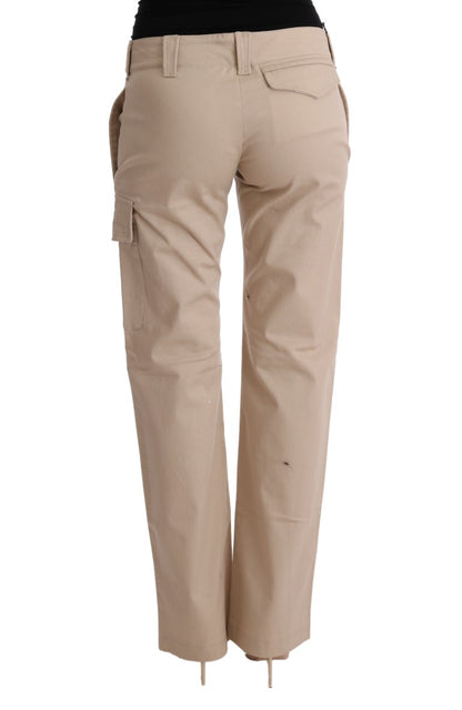 Pantalon droit en coton et laine beige d'Ermanno Scervino