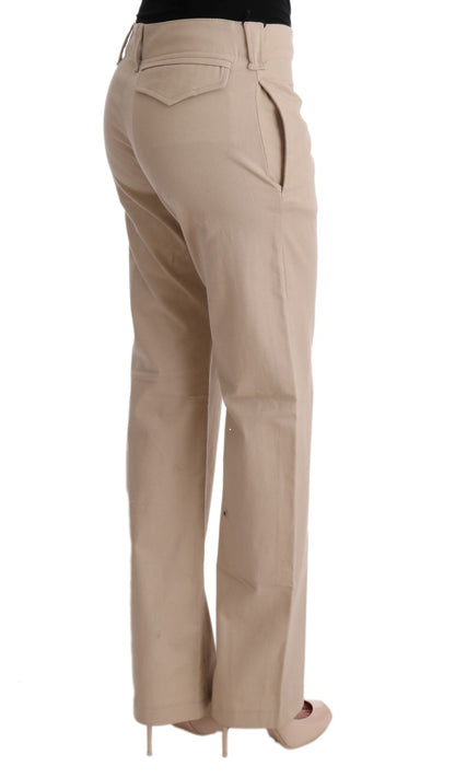 Pantalon droit en coton et laine beige d'Ermanno Scervino