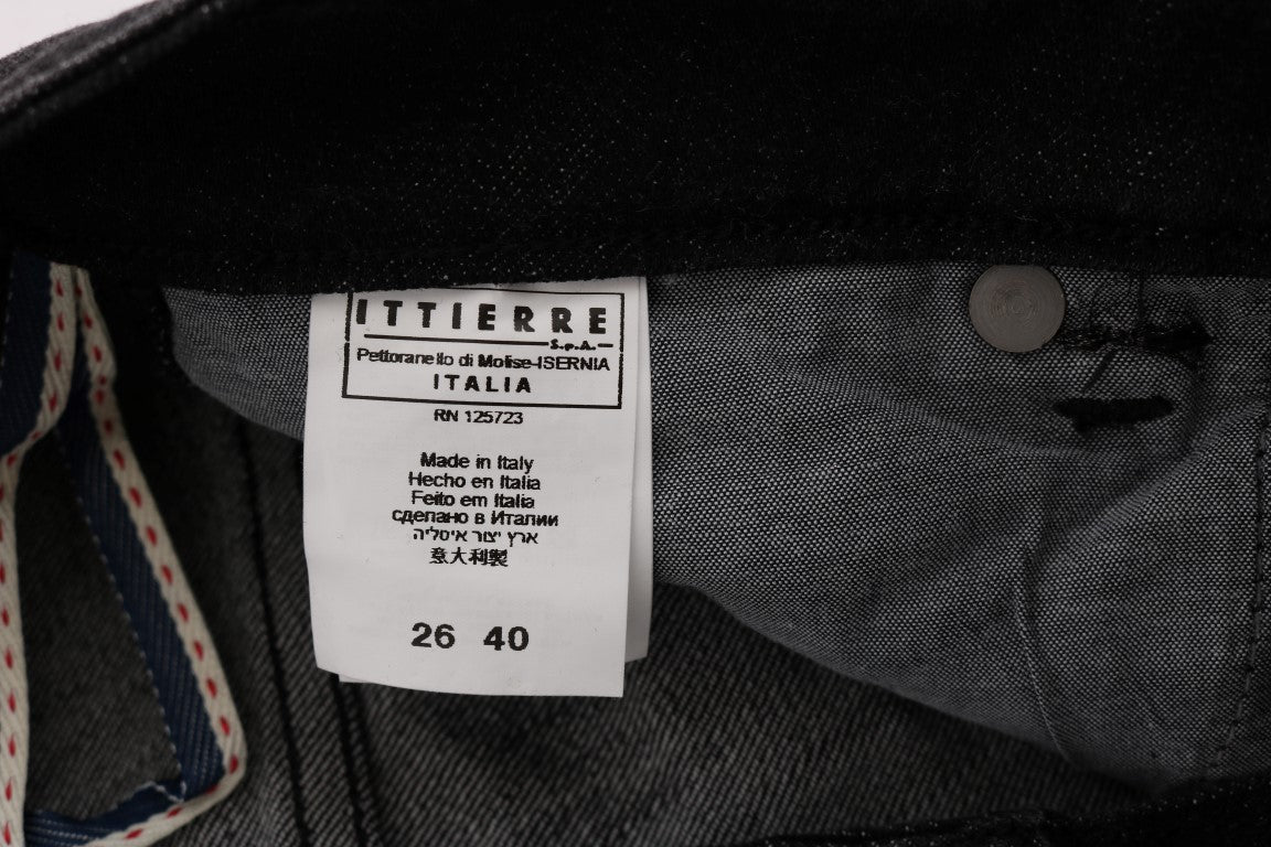 Jeans slim en coton et denim noir Acht