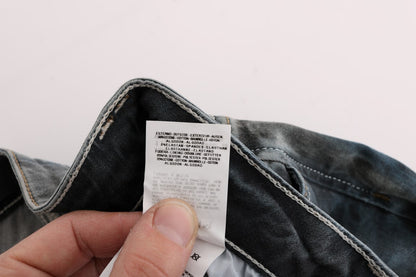 Jeans slim en coton mélangé, bleu lavé, Cavalli