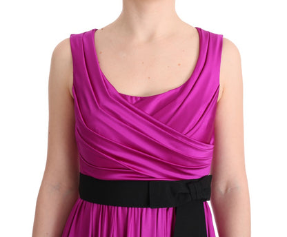 Robe longue ample en soie extensible rose de Dolce & Gabbana