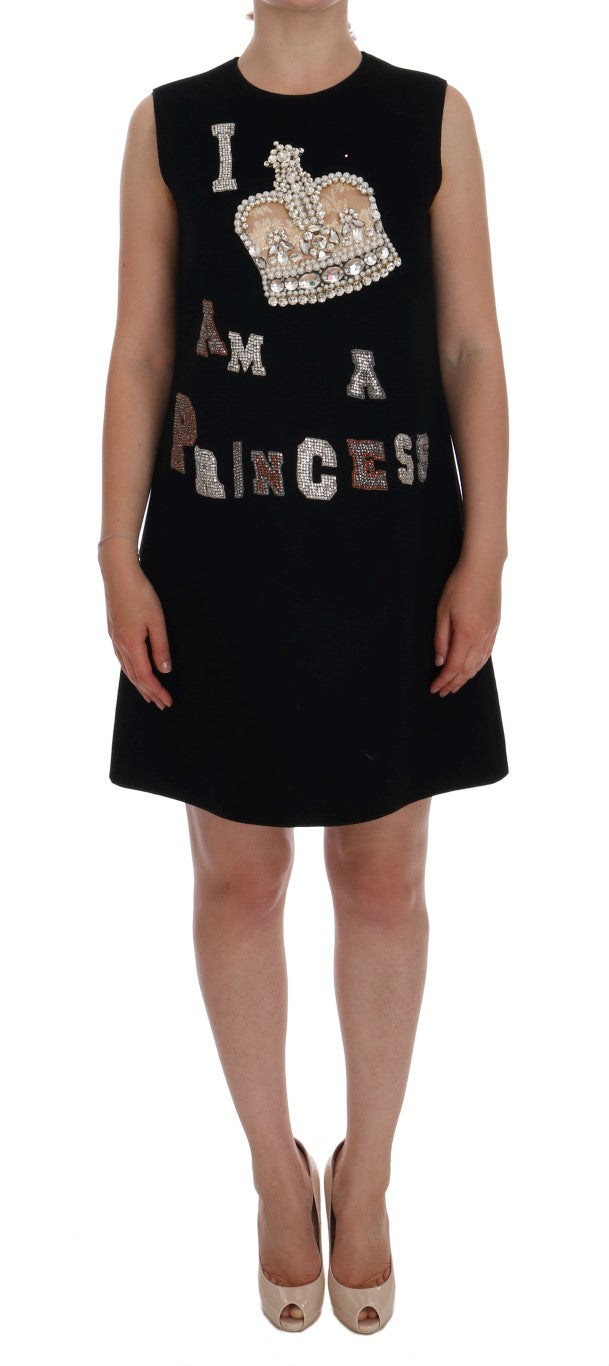 Robe Dolce &amp; Gabbana noire « I AM A PRINCESS » à cristaux