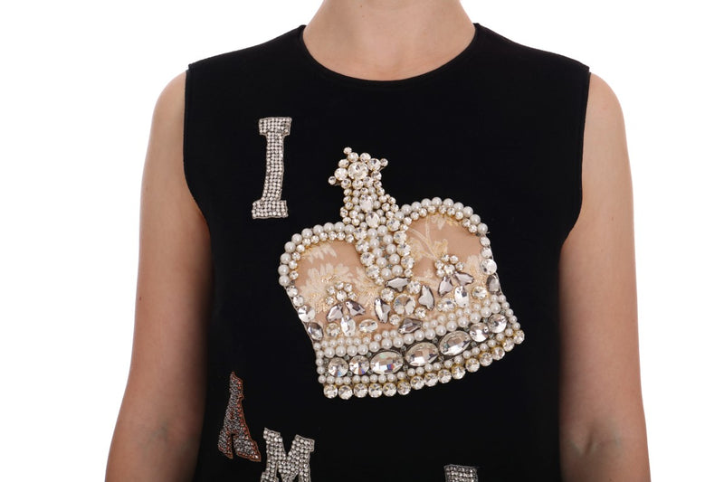 Robe Dolce &amp; Gabbana noire « I AM A PRINCESS » à cristaux
