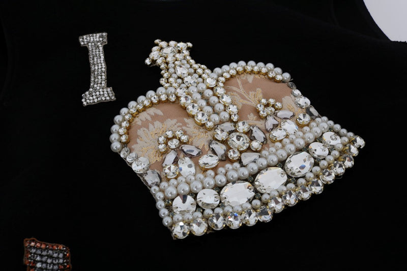 Robe Dolce &amp; Gabbana noire « I AM A PRINCESS » à cristaux