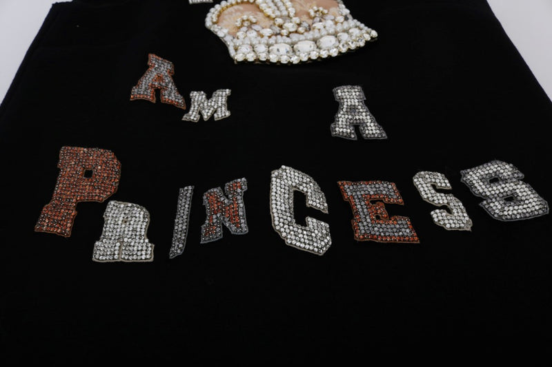 Robe Dolce &amp; Gabbana noire « I AM A PRINCESS » à cristaux