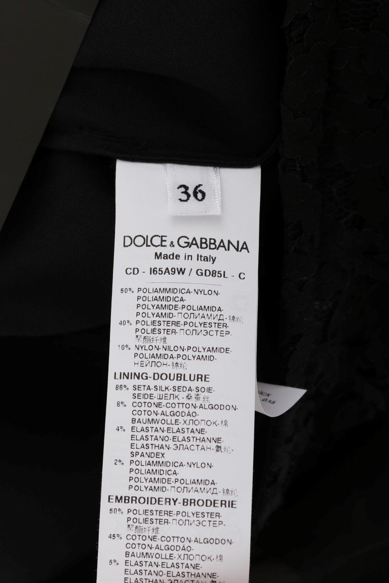 Robe Dolce &amp; Gabbana en dentelle noire et rouge à cœur