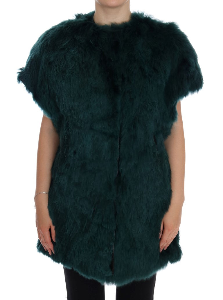 Dolce &amp; Gabbana Gilet sans manches en fourrure d'alpaga verte