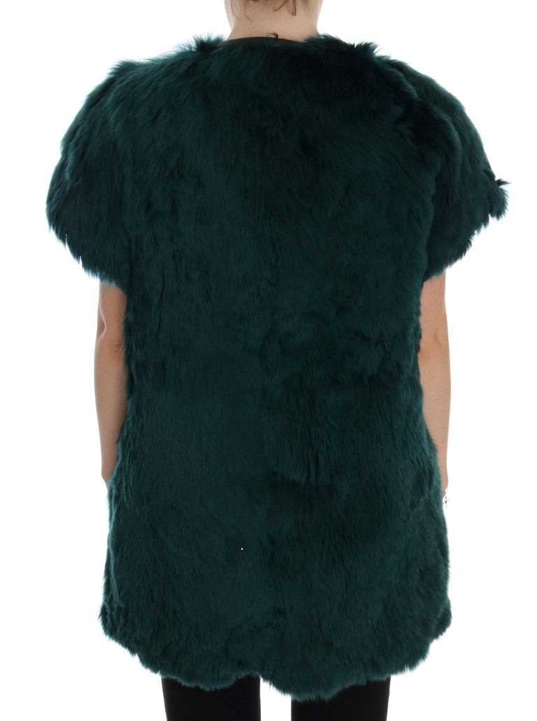 Dolce &amp; Gabbana Gilet sans manches en fourrure d'alpaga verte