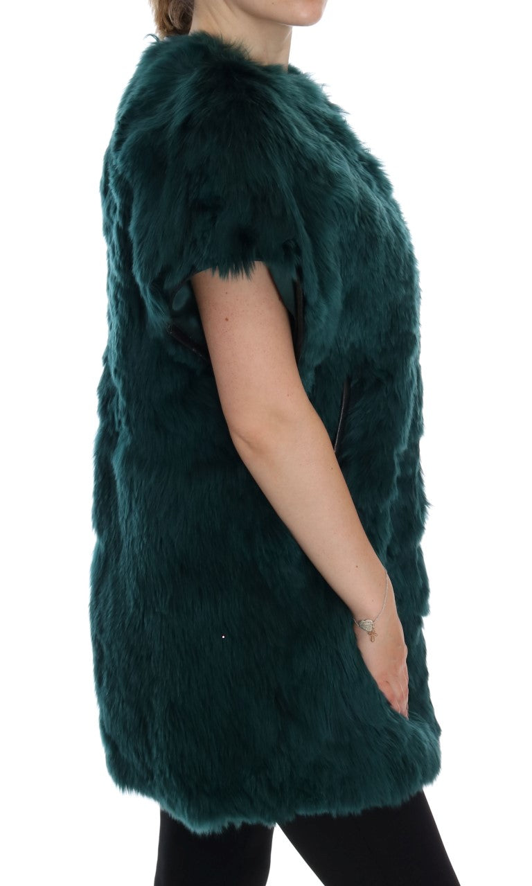 Dolce &amp; Gabbana Gilet sans manches en fourrure d'alpaga verte