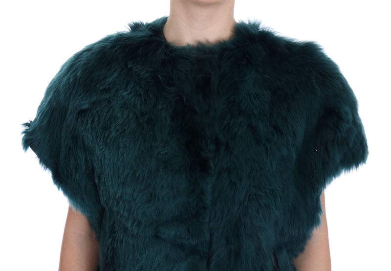 Dolce &amp; Gabbana Gilet sans manches en fourrure d'alpaga verte