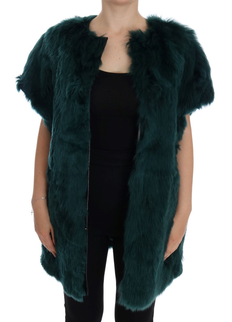 Dolce &amp; Gabbana Gilet sans manches en fourrure d'alpaga verte